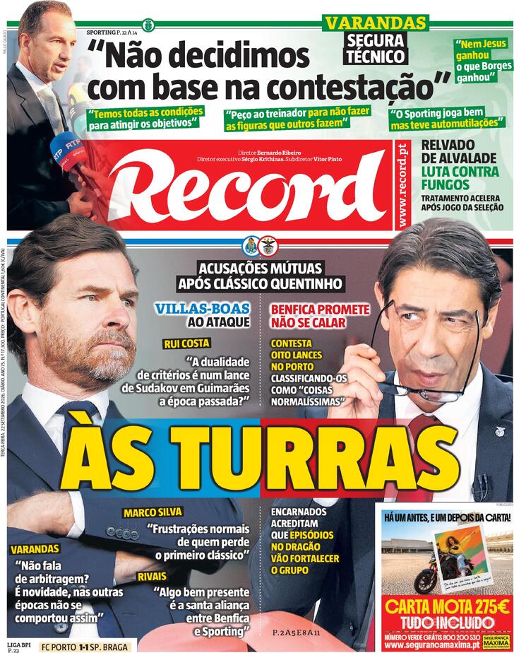 Capa Jornal Record - 2026-09-22