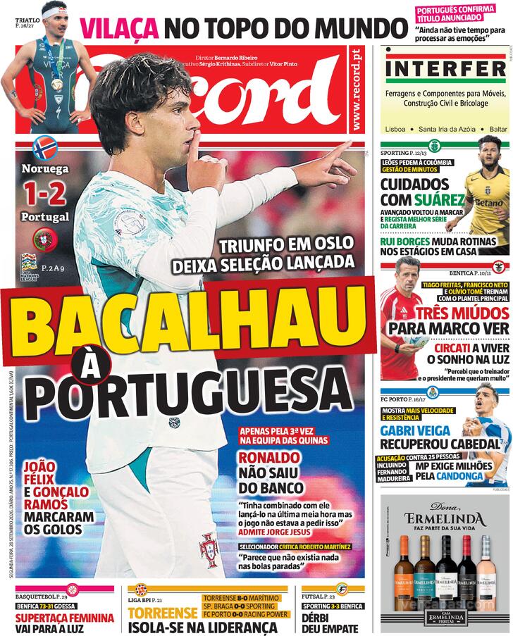 Capa Jornal Record - 2026-09-28