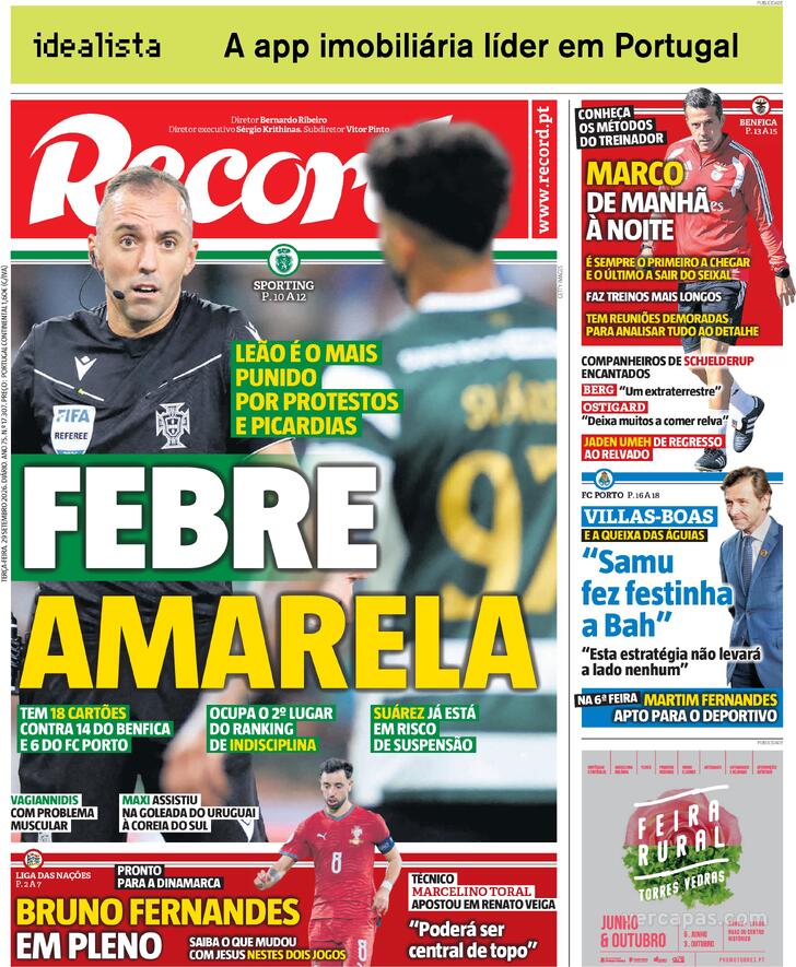 Capa Jornal Record - 2026-09-29