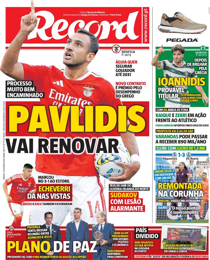 Capa Jornal Record - 2026-10-03