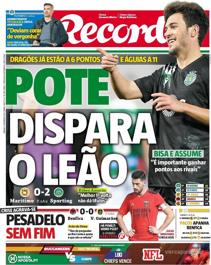 Capas Jornais Desportivos 06 02 2021 7351