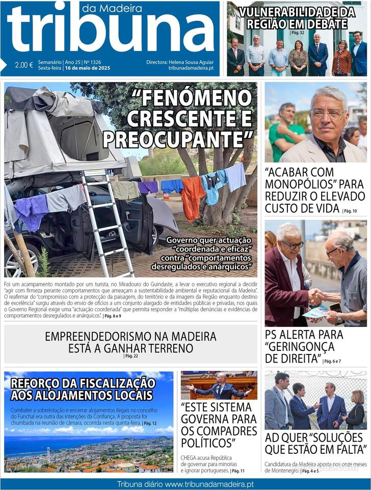 Capa Tribuna da Madeira - 2025-05-16