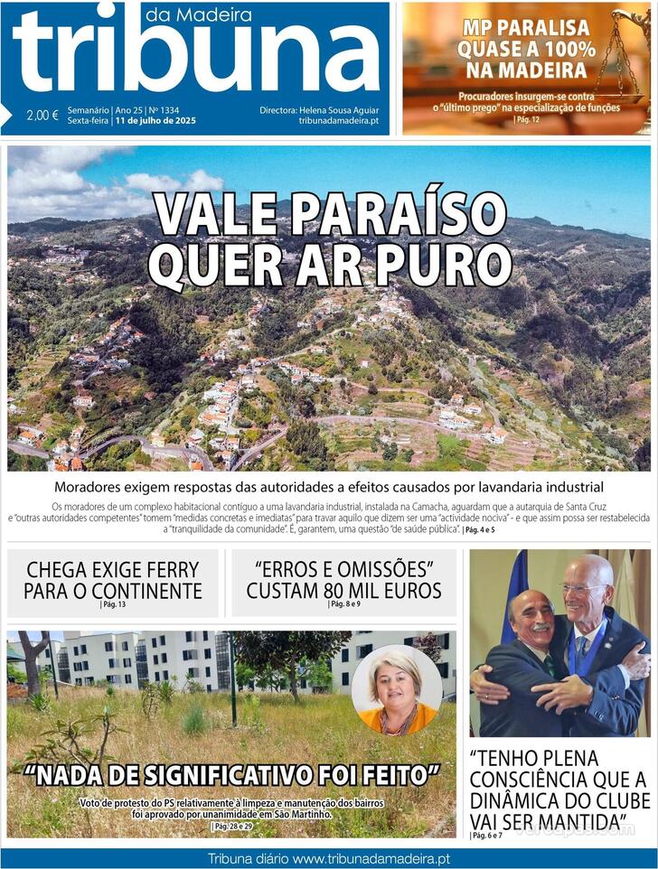 Capa Tribuna da Madeira - 2025-07-11