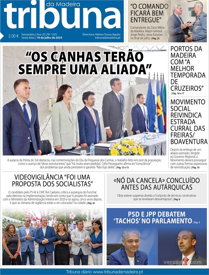 Capa Tribuna da Madeira - 2025-07-18