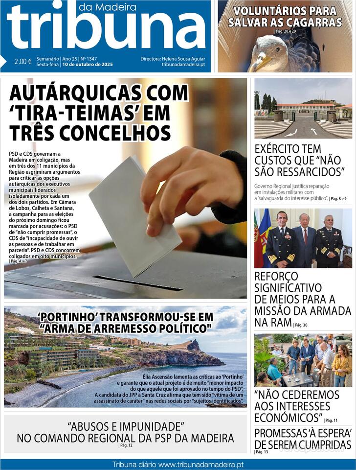 Capa Tribuna da Madeira - 2025-10-10