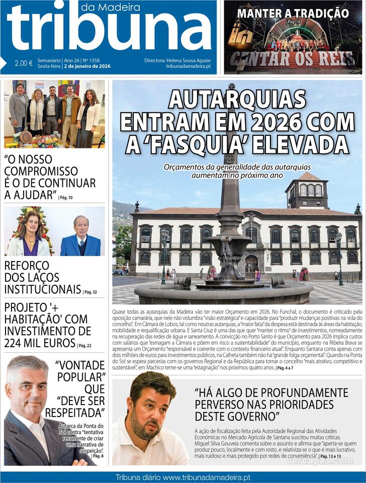 Capa Tribuna da Madeira - 2026-01-02