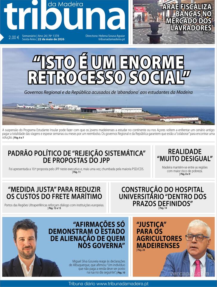Capa Tribuna da Madeira - 2026-05-22