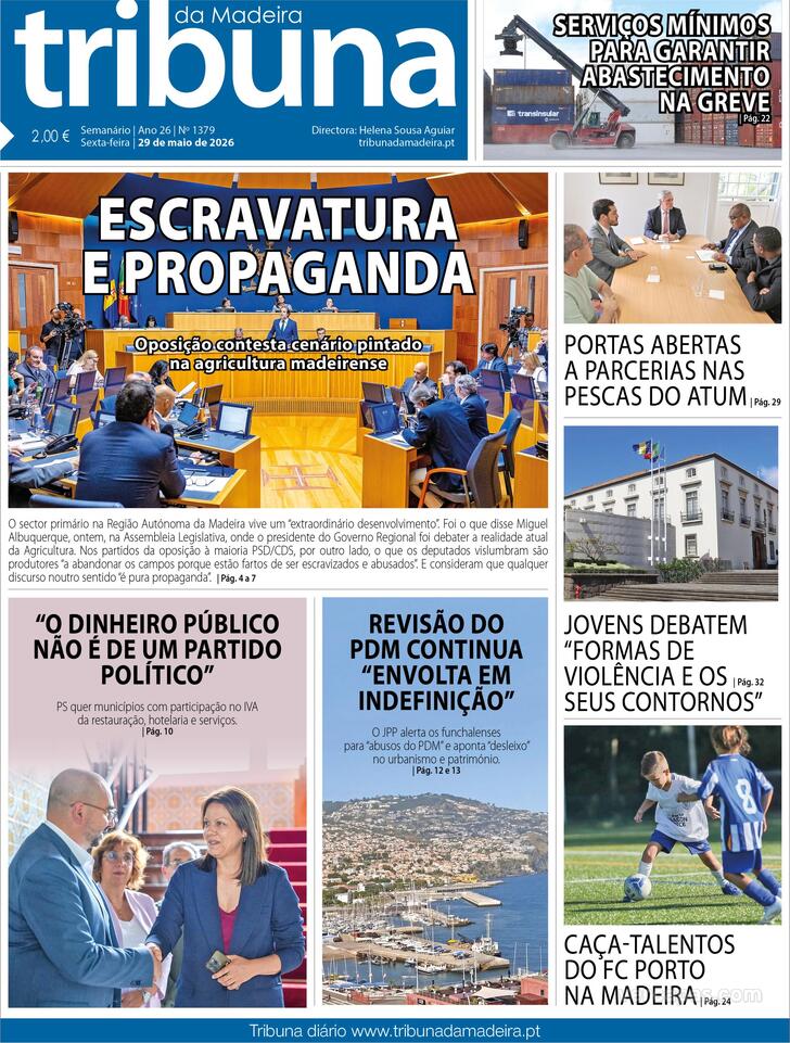 Capa Tribuna da Madeira - 2026-05-29