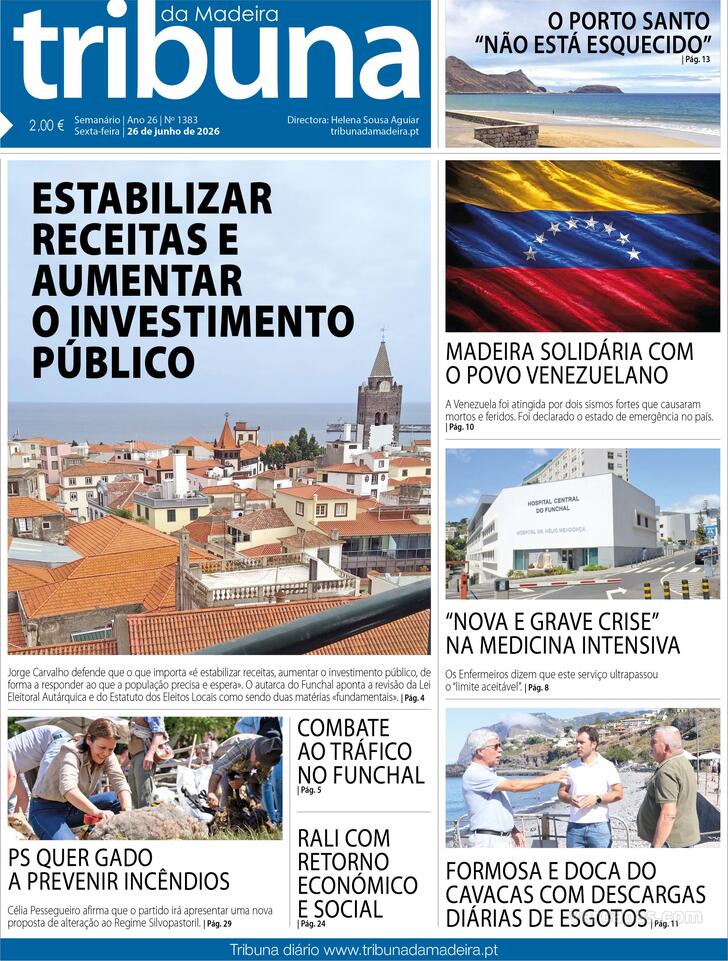 Capa Tribuna da Madeira - 2026-06-26
