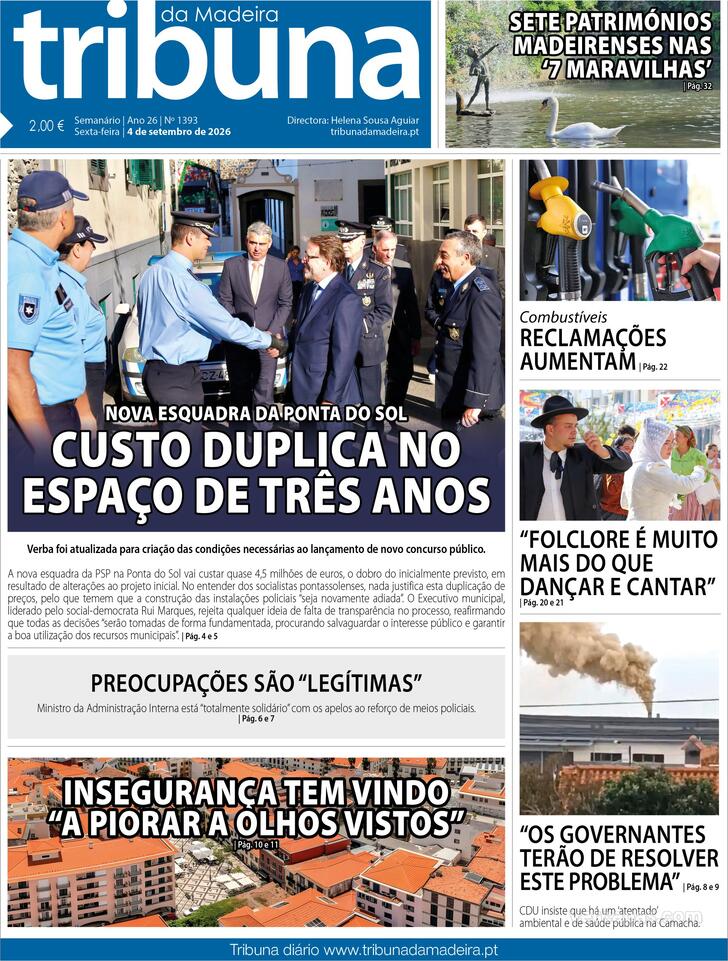Capa Tribuna da Madeira - 2026-09-04