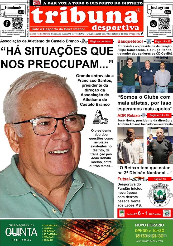 Capa Tribuna Desportiva - 2025-09-08