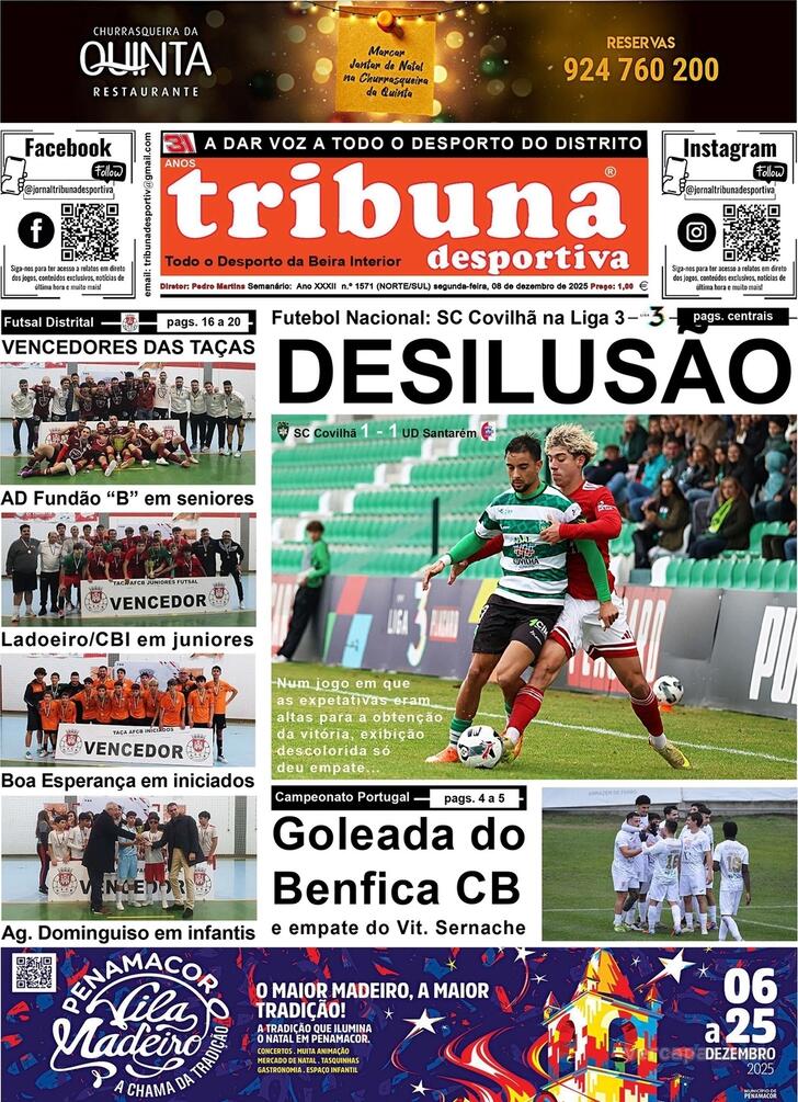 Capa Tribuna Desportiva - 2025-12-08