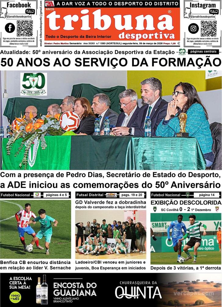 Capa Tribuna Desportiva - 2026-03-09