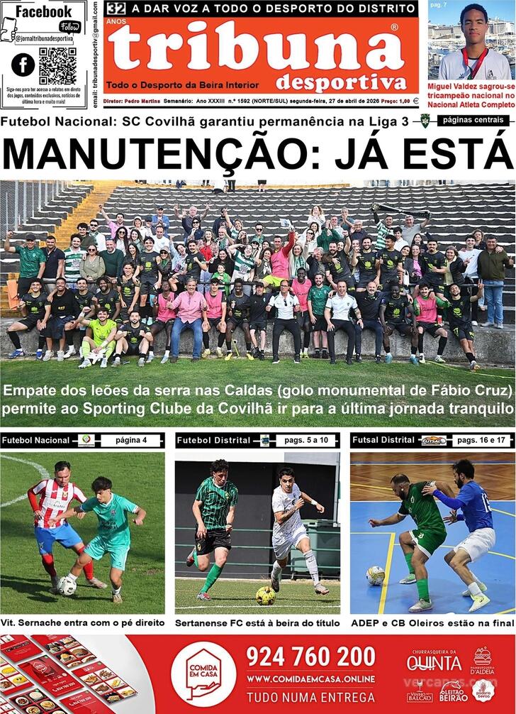 Capa Tribuna Desportiva - 2026-04-27