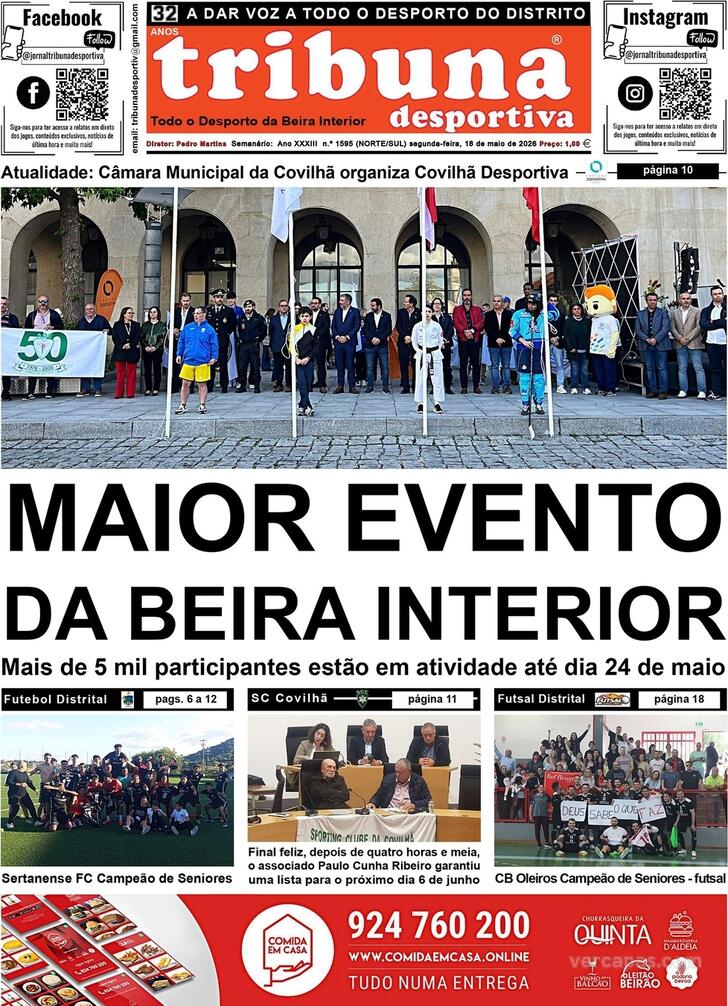 Capa Tribuna Desportiva - 2026-05-18