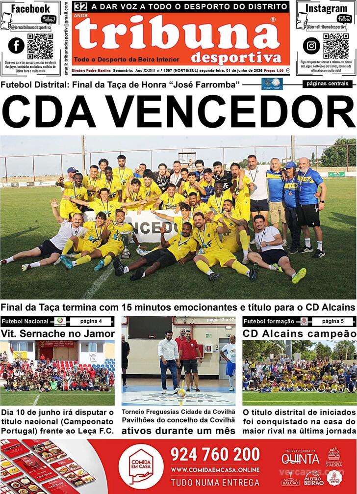 Capa Tribuna Desportiva - 2026-06-01