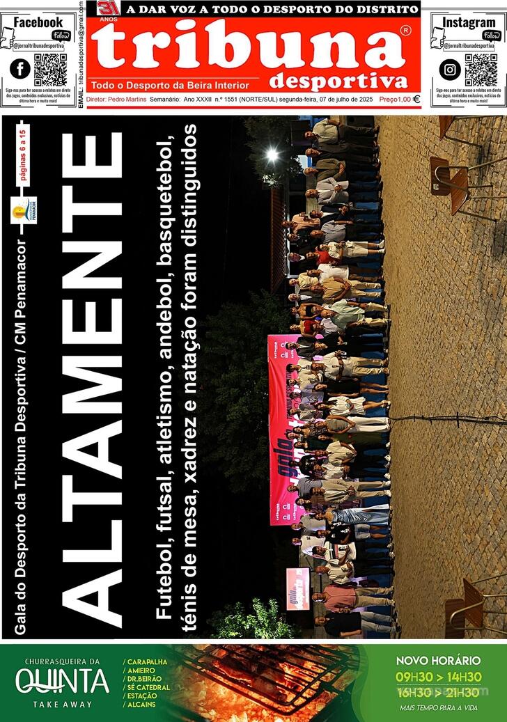 Capa Tribuna Desportiva - 2025-07-07