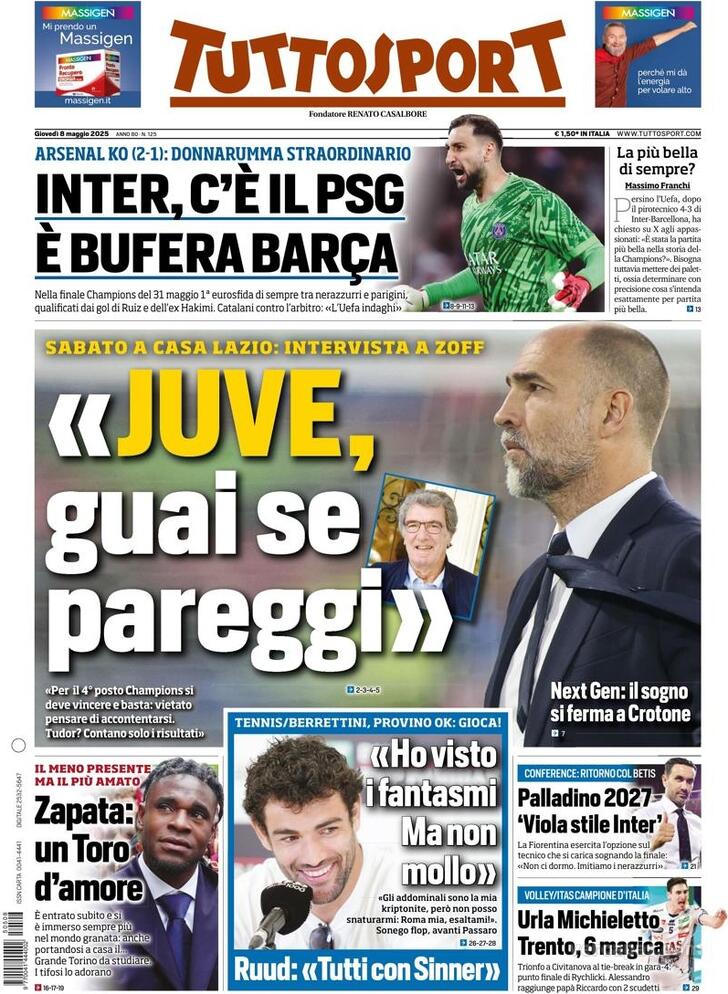 Capa Tuttosport - 2025-05-08