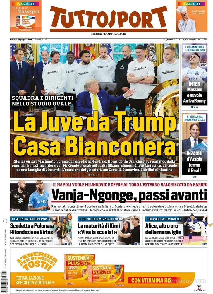 Capa Tuttosport - 2025-06-19