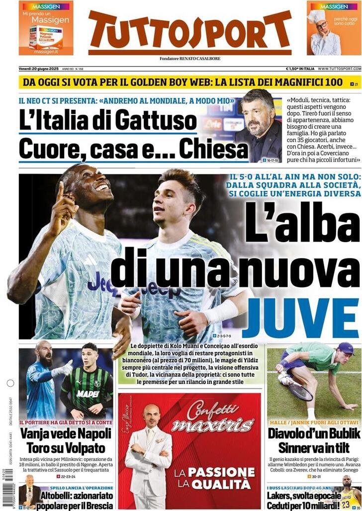 Capa Tuttosport - 2025-06-20