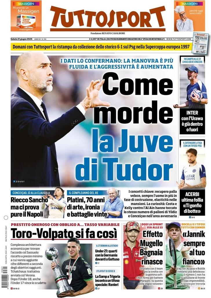 Capa Tuttosport - 2025-06-21