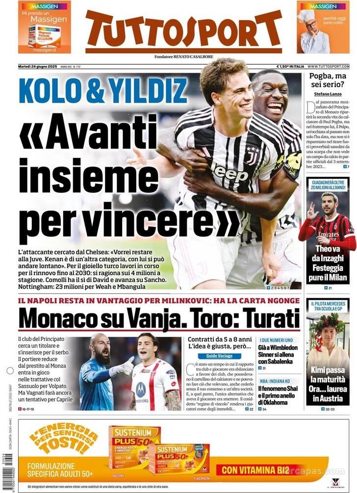 Capa Tuttosport - 2025-06-24