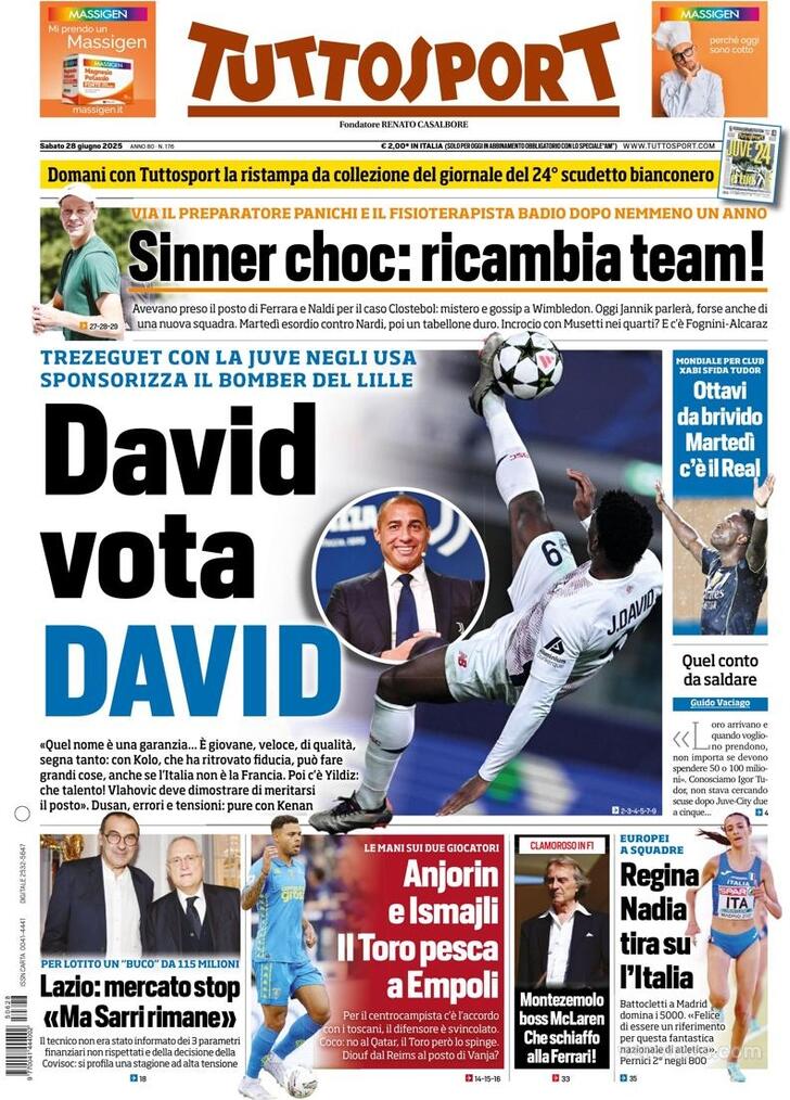 Capa Tuttosport - 2025-06-28