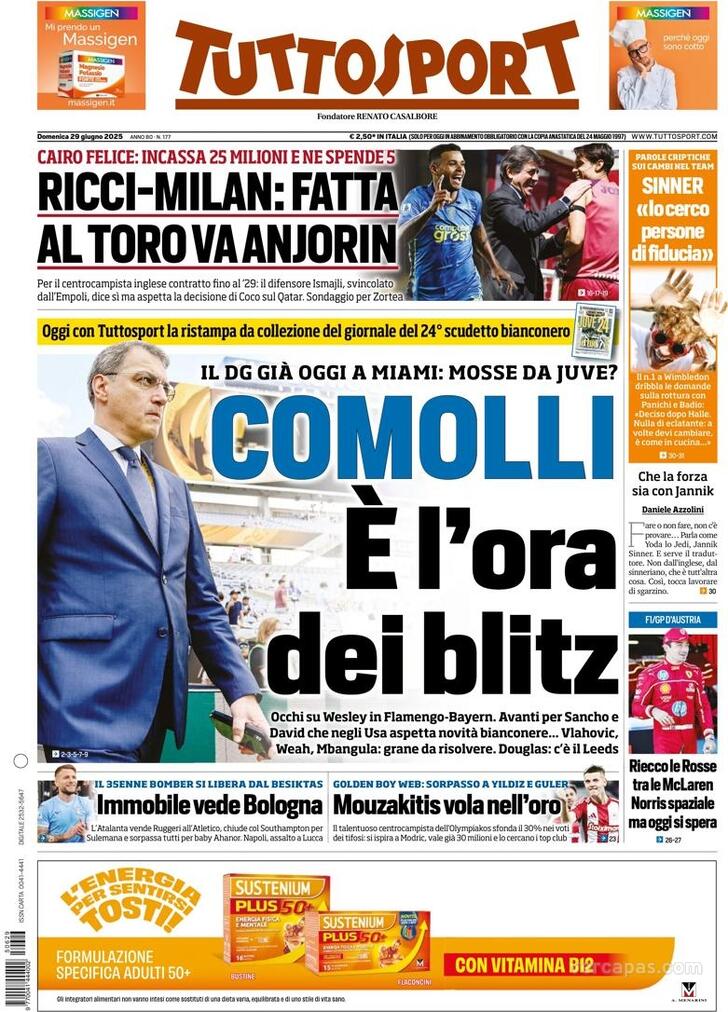 Capa Tuttosport - 2025-06-29
