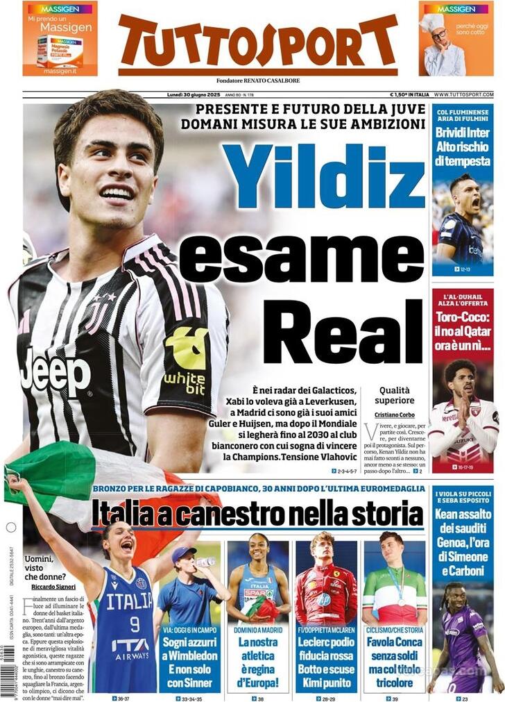 Capa Tuttosport - 2025-06-30