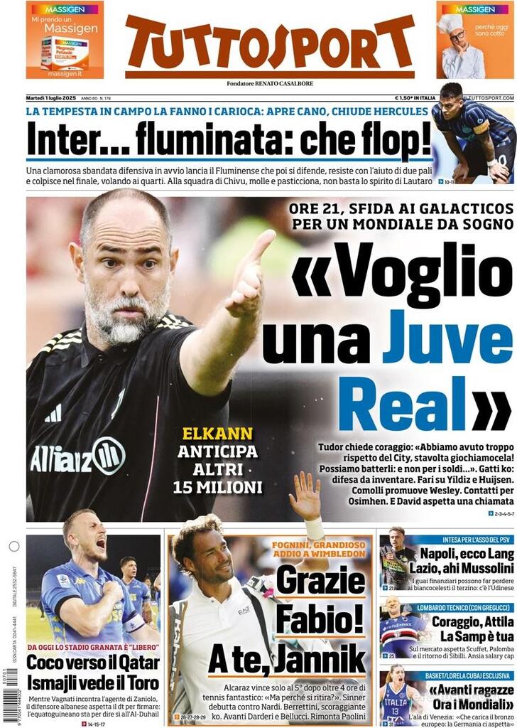 Capa Tuttosport - 2025-07-01