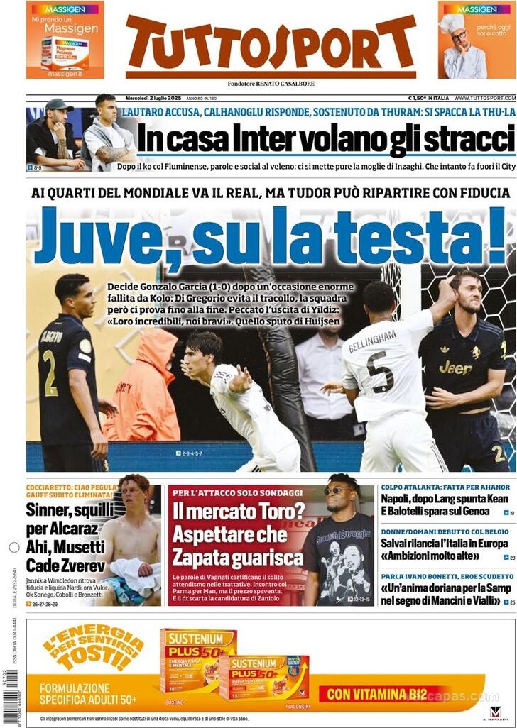 Capa Tuttosport - 2025-07-02