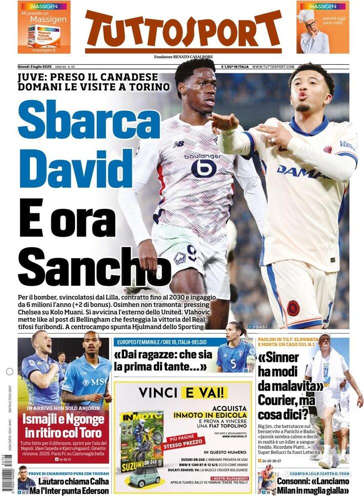 Capa Tuttosport - 2025-07-03