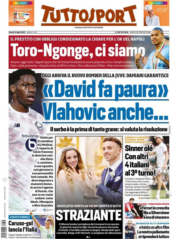 Capa Tuttosport - 2025-07-04