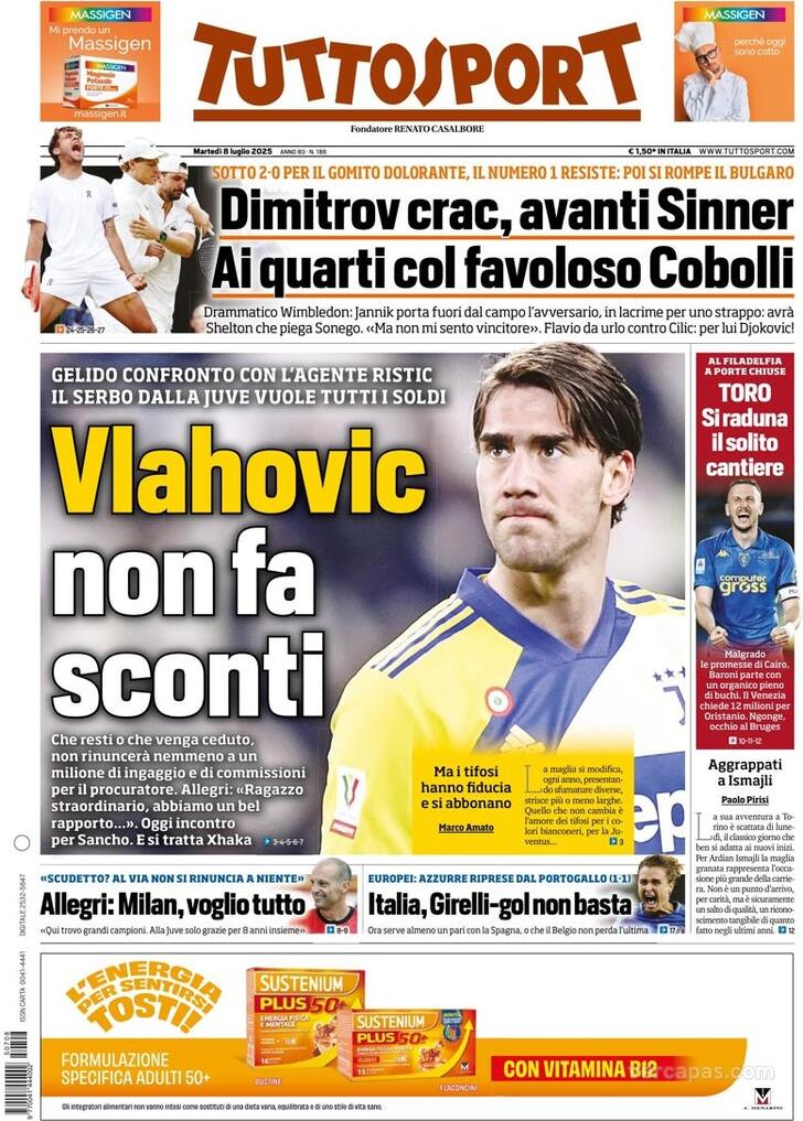 Capa Tuttosport - 2025-07-08