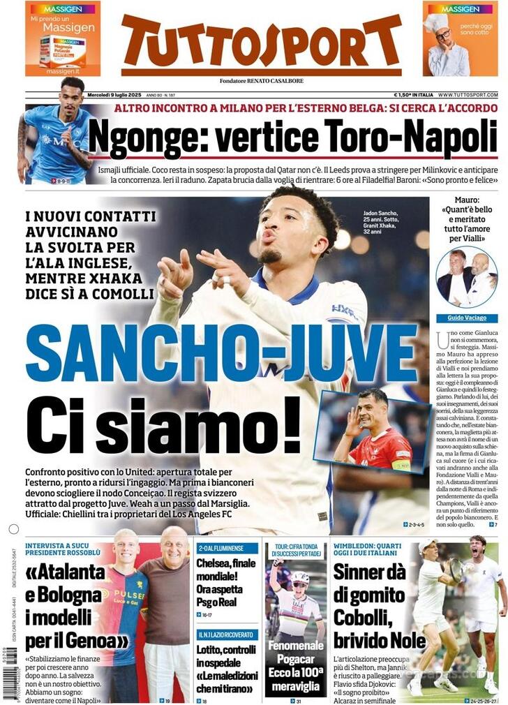 Capa Tuttosport - 2025-07-09