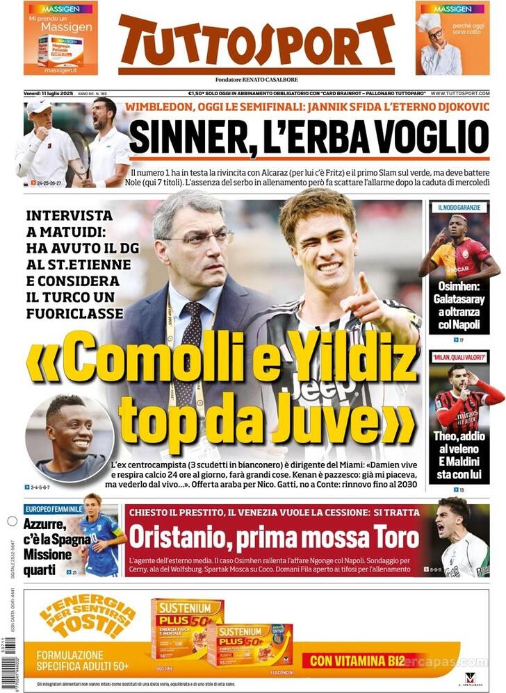 Capa Tuttosport - 2025-07-11