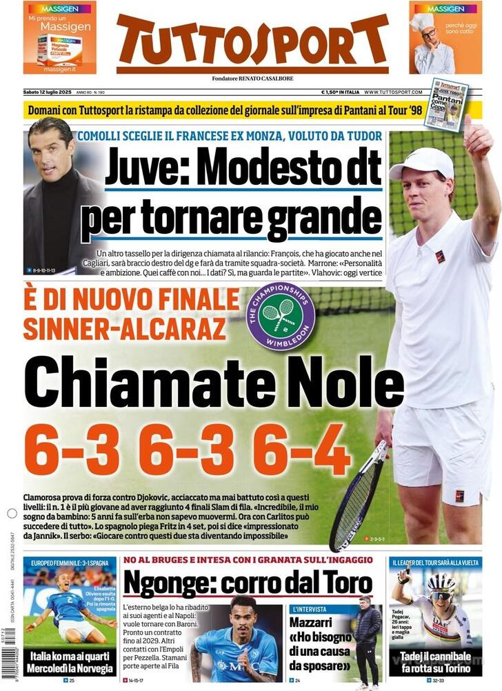 Capa Tuttosport - 2025-07-12