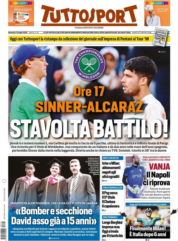 Capa Tuttosport - 2025-07-13
