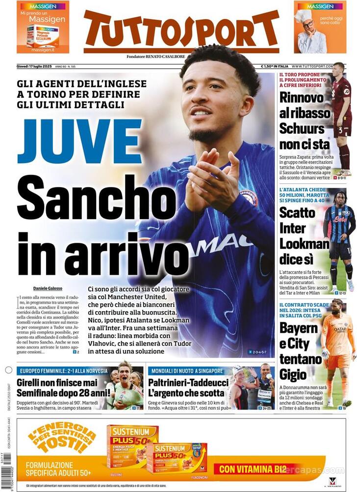 Capa Tuttosport - 2025-07-17
