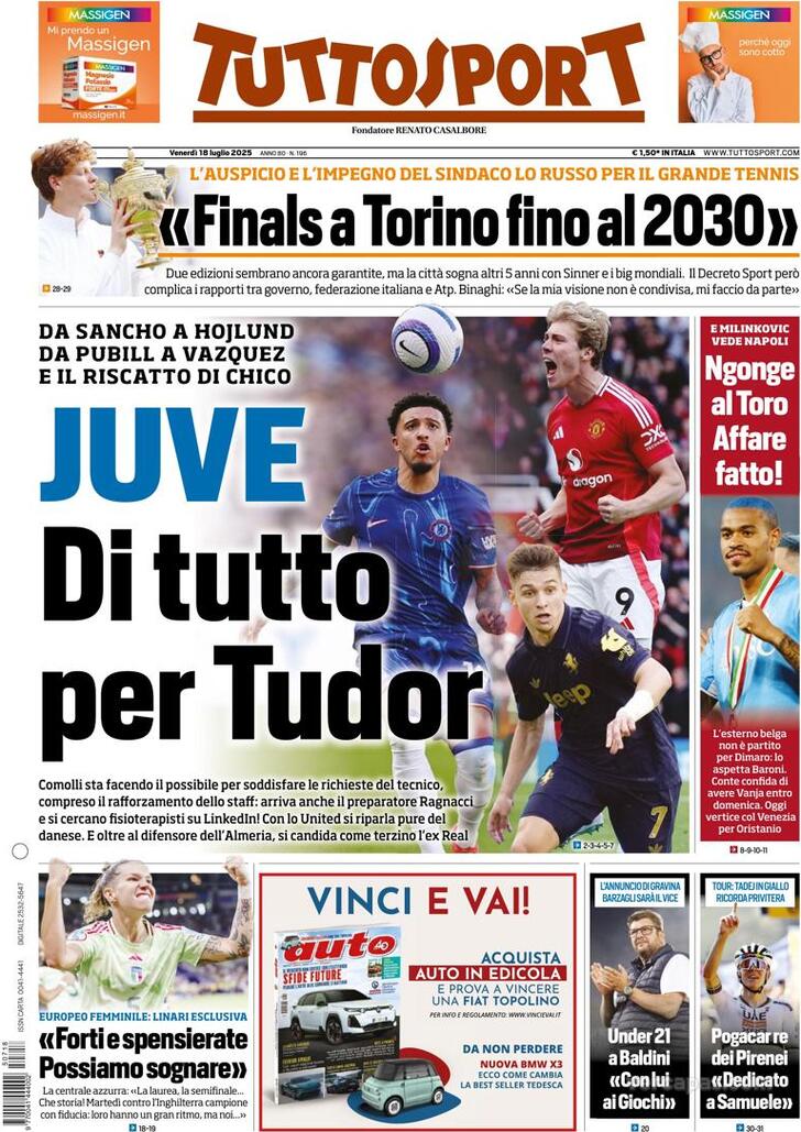 Capa Tuttosport - 2025-07-18