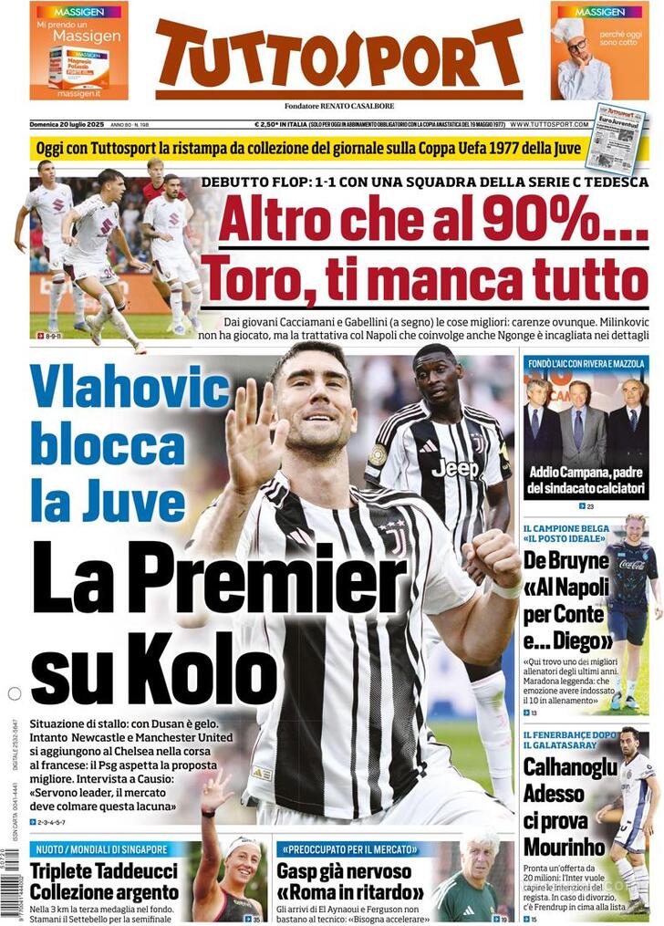 Capa Tuttosport - 2025-07-20