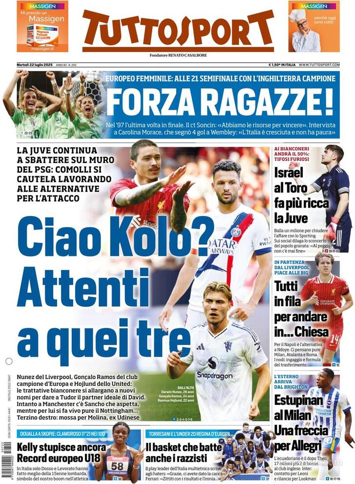 Capa Tuttosport - 2025-07-22