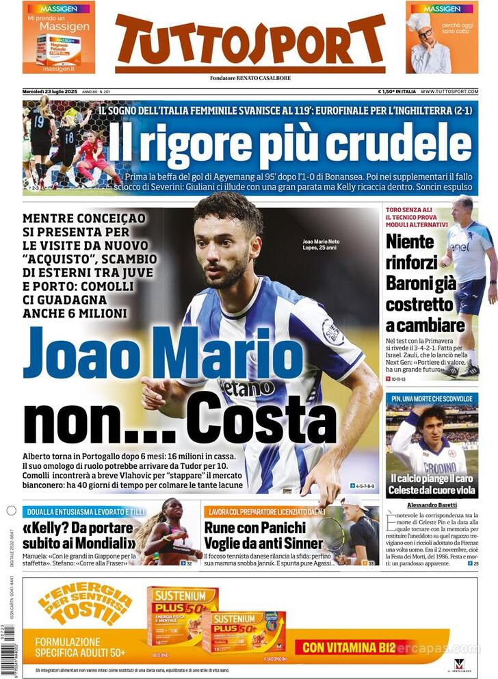Capa Tuttosport - 2025-07-23