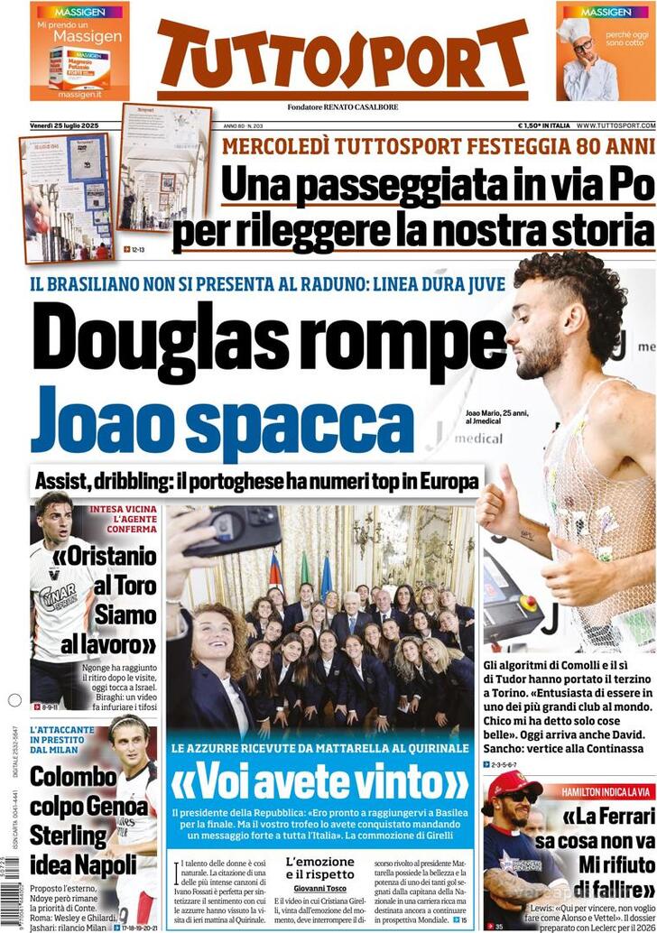 Capa Tuttosport - 2025-07-25