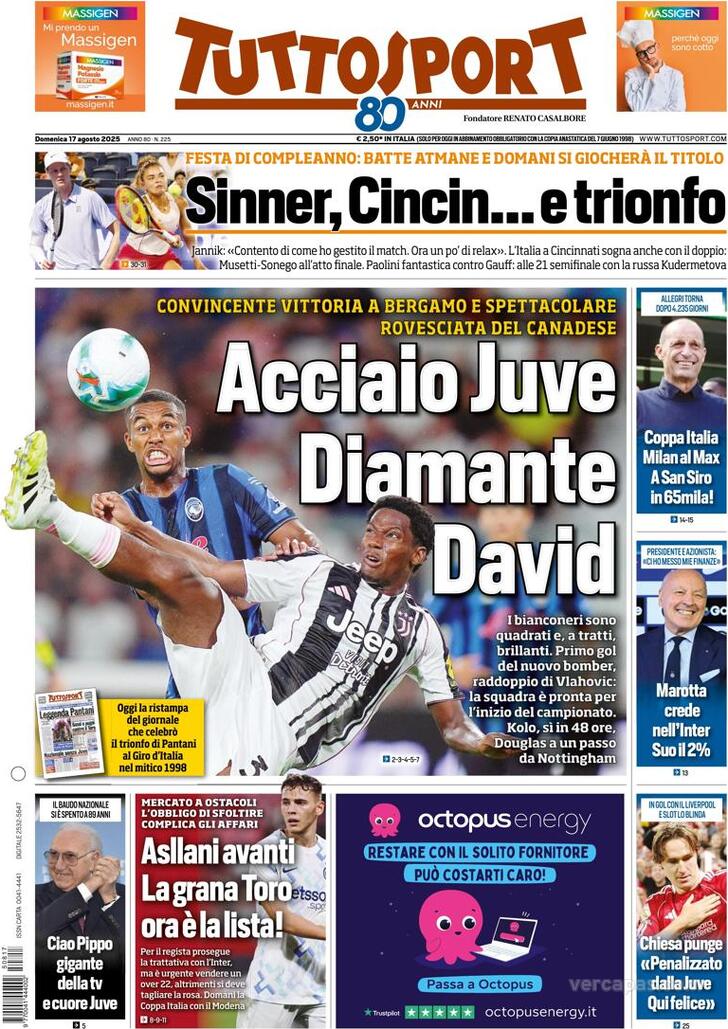 Capa Tuttosport - 2025-08-17