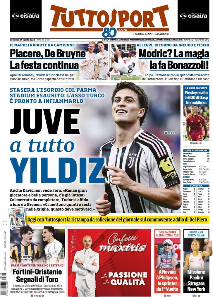 Capa Tuttosport - 2025-08-24