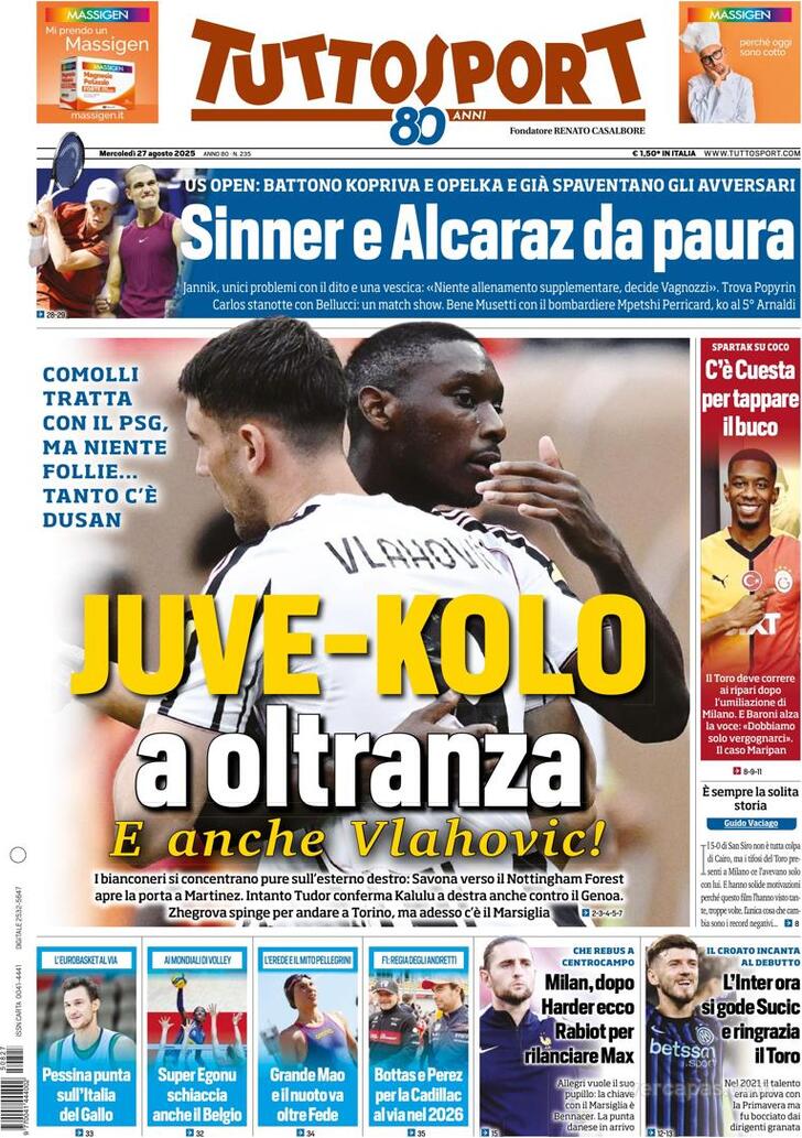 Capa Tuttosport - 2025-08-27