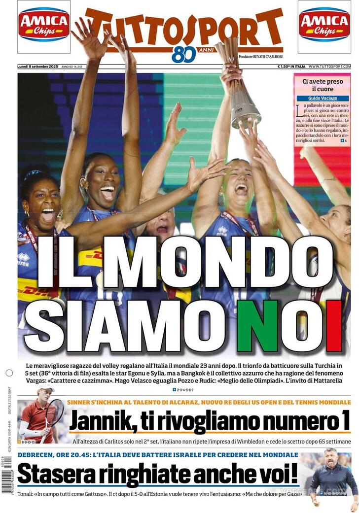 Capa Tuttosport - 2025-09-08