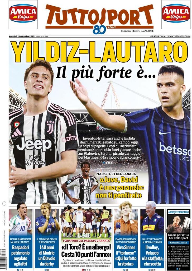 Capa Tuttosport - 2025-09-10