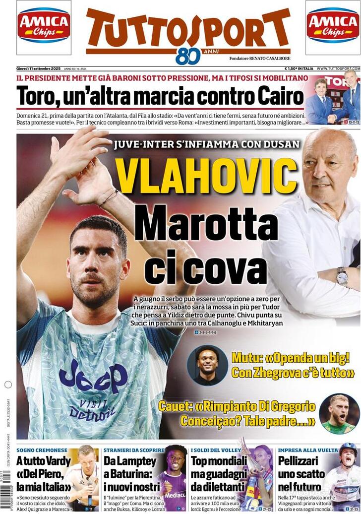 Capa Tuttosport - 2025-09-11